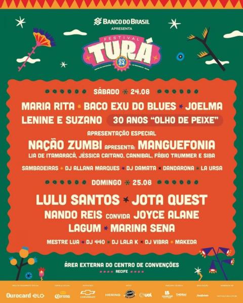 Maria Rita, Baco Exu do Blues, Joelma, Linene & Suzano e Nação Zumbi - Festival Turá 2024