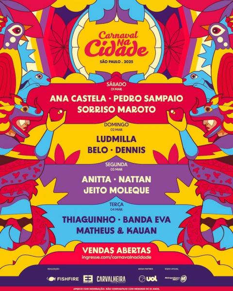 Thiaguinho, Banda Eva e Matheus & Kauan - Carnaval na Cidade 2025