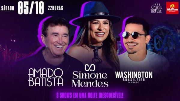 Simone Mendes, Amado Batista e Washington Brasileiro