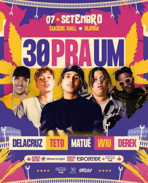 Delacruz, Teto, Matuê, Wiu e Derek - 30 pra Um