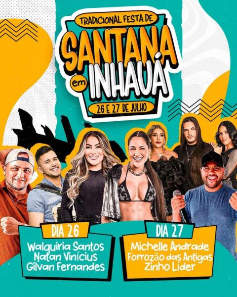 Walkyria Santos, Natan Vinícius e Gilvan Fernandes - Festa de Santana em Inhauá
