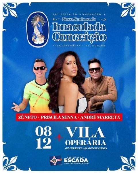 Zé Neto, Priscila Senna e André Marreta - Nossa Senhora da Imaculada Conceição