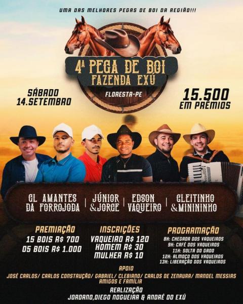 CANCELADO - GL Amantes da Forrojoda, Júnior & Jorge, Edson Vaqueiro e Cleitinho & Minininho - 4ª Pega de Boi