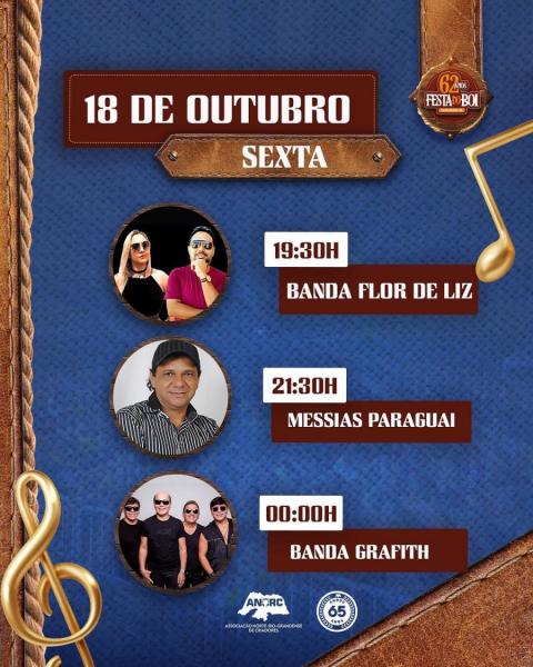 Banda Flor de Liz, Messias Paraguai e Banda Grafith - 62ª Festa do Boi 2024