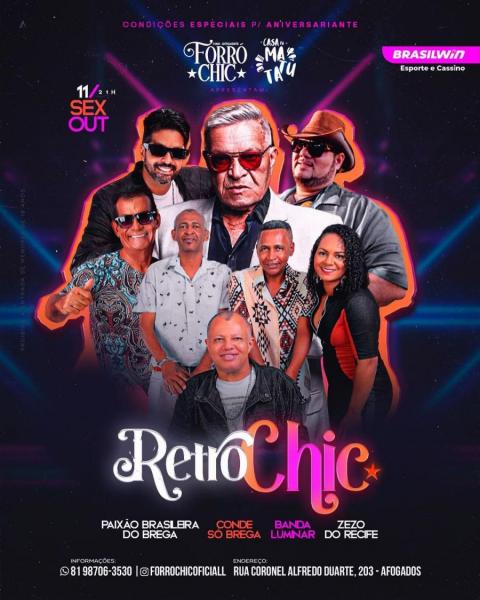 Conde Só Brega, Paixão Brasileira do Brega, Banda Luminar e Zezo do Recife - Retro Chic