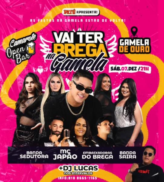 Mc Japão, Banda Sedutora, Embaixadoras do Brega e Banda Saíra - Vai ter Brega na Gamela