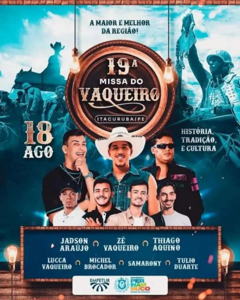 Jádson Araújo, Zé Vaqueiro, Thiago Aquino, Lucca Vaqueiro, Michel Brocador, Samarony e Tulio Duarte - 19ª Missa do Vaqueiro