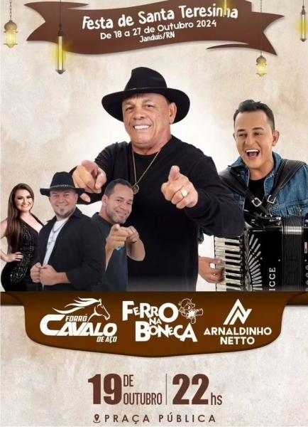 Ferro na Boneca, Forró Cavalo de Aço e Arnaldinho Netto - Festa de Santa Teresinha 2024
