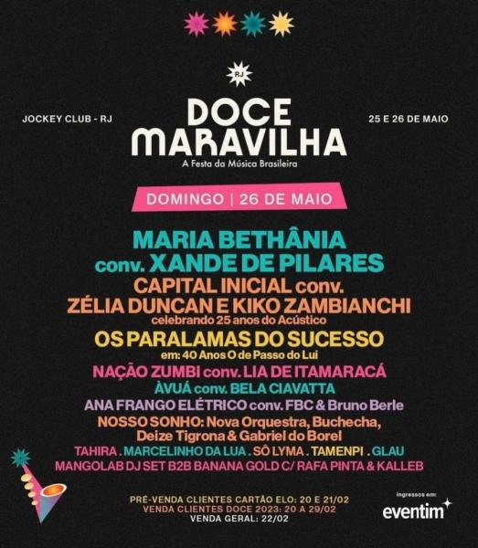 Maria Bethânia, Xande de Pilares, Capital Inicial, Zé Duncan, Os Paralamas do Sucesso e Nação Zumbi - Doce Maravilha