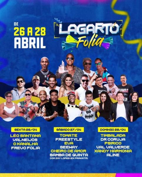 Tomate, Freestyle, Eva, Seeway, Cheiro de Amor e Samba de Quinta - Lagarto Folia 2024