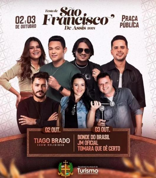 Bonde do Brasil, JM Oficial e Tomara Que Dê Certo - Festa de São Francisco de Assis