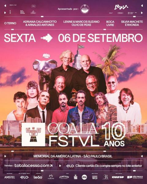 O Terno, Adriana Calcanhotto & Arnaldo Antunes, Lenine & Marcos Suzano, Olho de Peixe, Boca Livre e Silvia Machete e É Rhonda - Coala FSTVL 10 anos 2024