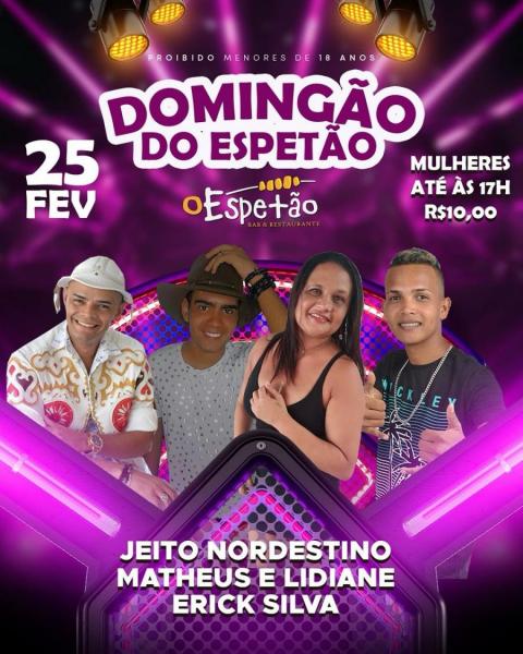 Jeito Nordestino, Matheus & Lidiane e Erick Silva - Domingão do Espetão