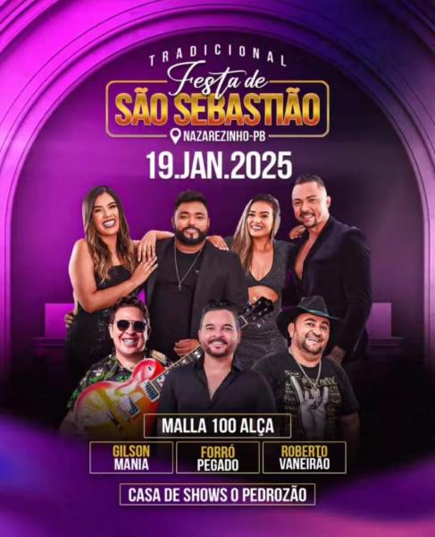 Malla 100 Alça, Gilson Mania, Forró Pegado e Roberto Vaneirão - Festa de São Sebastião 2025