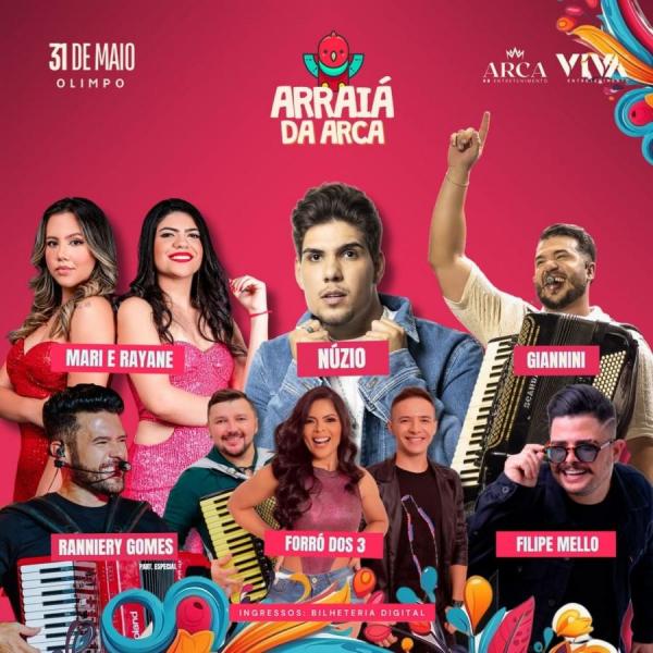 Núzio, Mari & Rayane, Giannini, Ranniery Gomes, Forró dos 3 e Filipe Mello - Arraiá da Arca