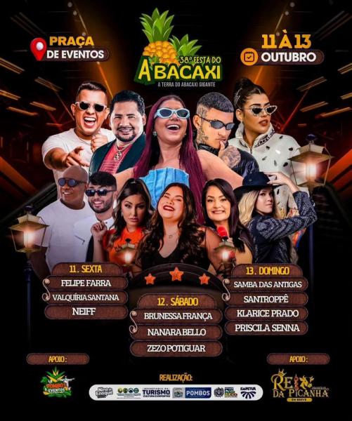 Brunessa França, Nanara Bello e Zezo Potiguar - 38ª Festa do Abacaxi