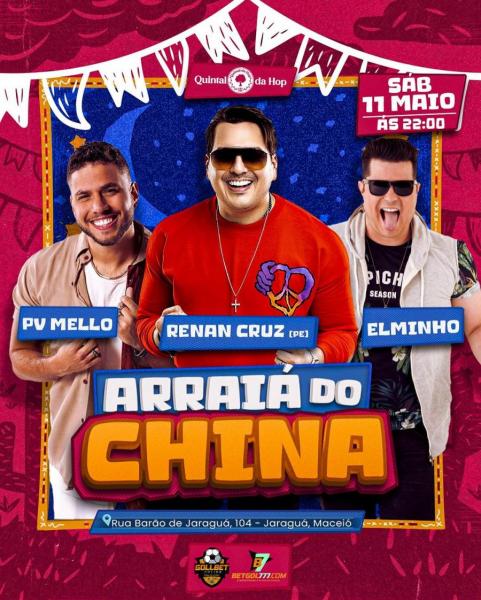 Renan Cruz, PV Mello e Elminho - Arraiá do China