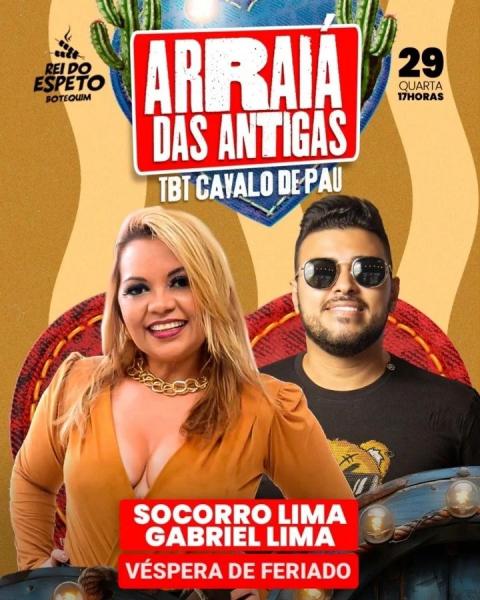 Socorro Lima e Gabriel Lima - Arraiá das Antigas - TBT Cavalo de Pau
