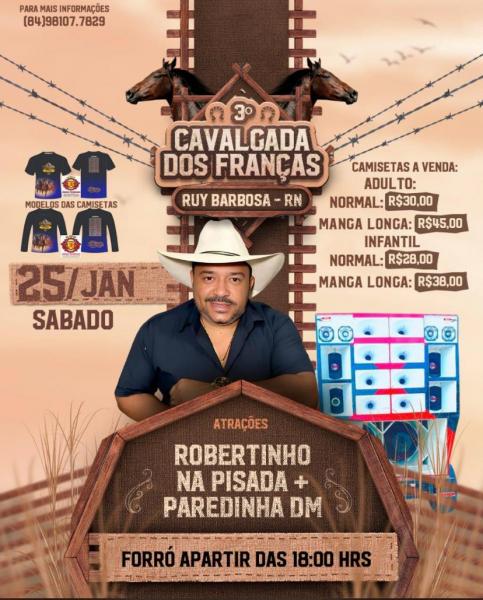 Robertinho, Na Pisada + e Paredinha DM - 3ª Cavalgada dos Franças