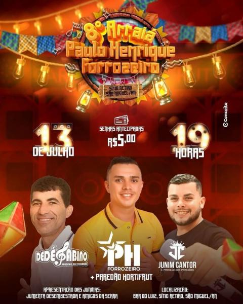 PH Forrozeiro, Dedé Sabino e Junim Cantor - 8º Arraiá Paulo Henrique Forrozeiro