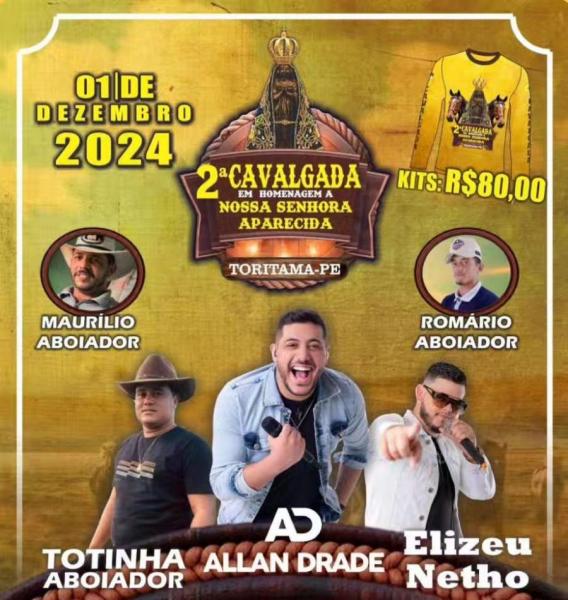 Allan Drade, Elizeu Netho, Totinha Aboiador, Maurílio Aboiador e Romário Aboiador - 2ª Cavalgada de Nossa Senhora Aparecida