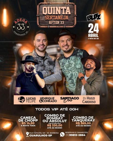 Lucas Felipe, Henrique & Conrado, Santiago Dias e Dj Hugo Cardoso