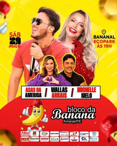 Asas da América, Wallas Arrais e Michelle Melo - Bloco da Banana