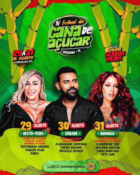 Alanzinho Coreano, Forró Sacode e Priscila Senna - IV Festival da Cana de Açucar 2025