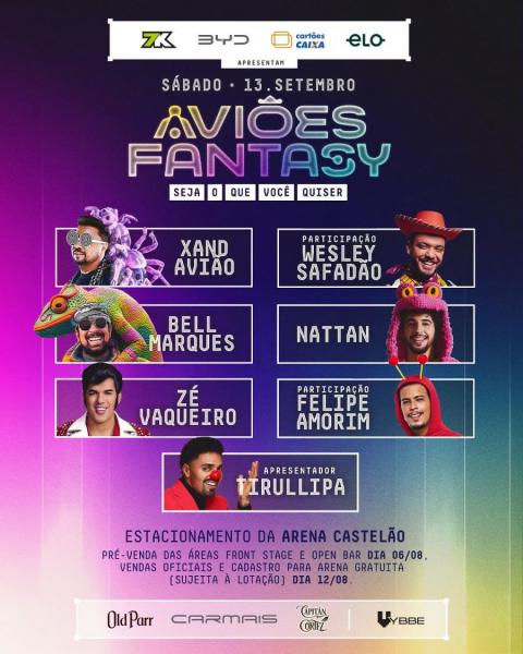 Xandy Avião, Wesley Safadão, Bell Marques, Nattan, Zé Vaqueiro, Felipe Amorim e Tirullipa - Aviões Fantasy 2025