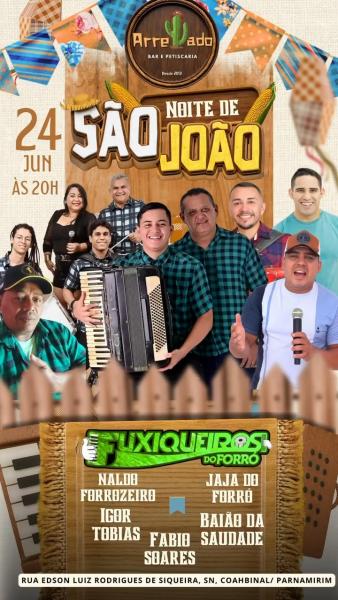 Fuxiqueiros do Forró, Naldo Forrozeiro, Jaja do Forró, Igor Tobias, Baião da Saudade e Fábio Soares