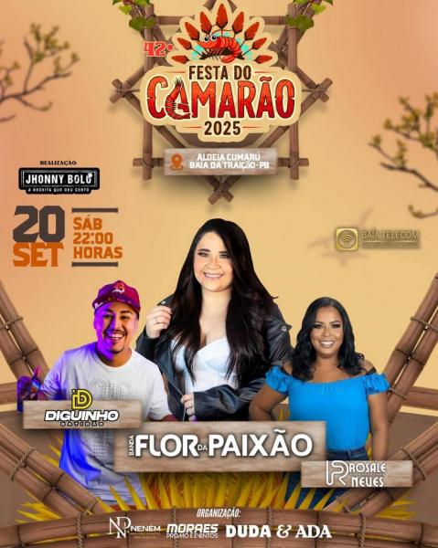 Flor da Paixão, Diguinho e Rosale Neves - Festa do Camarão 2025