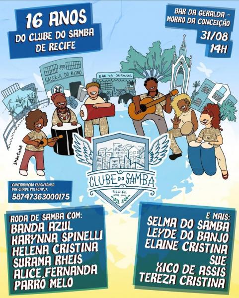 Karynna Spinelli, Helena Cristina, Surama Rheis, Alice Fernanda, Parro Melo, Selma do Samba, Leyde do Banjo, Elaine Cristina, Sue, Xico de Assis e Tereza Cristina - Clube do Samba Recife