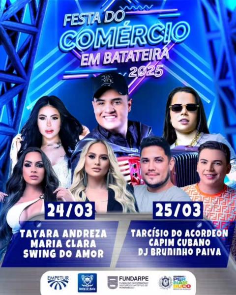 Tarcísio do Acordeon, Capim Cubano e Dj Bruninho Paiva - Festa do Comércio em Batateira 2025