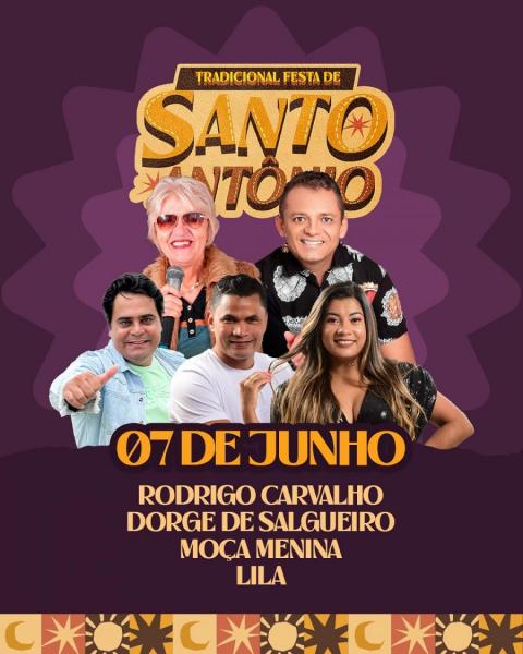 Rodrigo Carvalho, Dorge de Salgueiro, Moça Menina e Lila -Santo Antônio 2025