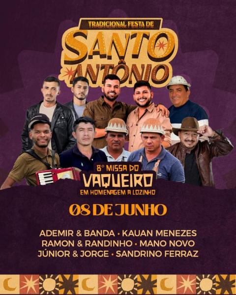 Ademir & Banda, Kauan Menezes, Ramon & Randinho, Mano Novo, Júnior & Jorge e Sandrino Ferraz - Santo Antônio 2025