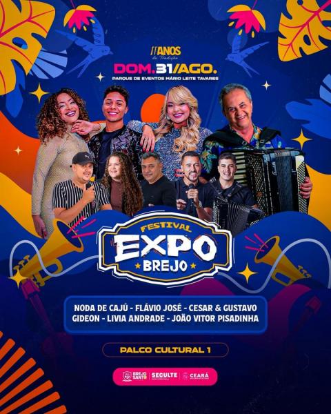 Noda de Cajú, Flávio José, Cesar & Gustavo, Gideon, Livia Andrade e João Vitor Pisadinha - Expo Brejo 2025