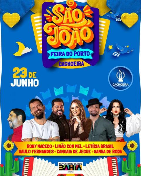 Rony Macedo, Limão com Mel, Letícia Brasil, Saulo Fernandes, Cangaia de Jegue e Samba de Roda