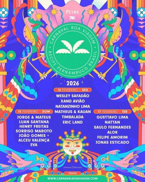 Jorge & Mateus, Luan Santana, Henry Freitas, Sorriso Maroto, João Gomes + Alceu Valença e Banda Eva