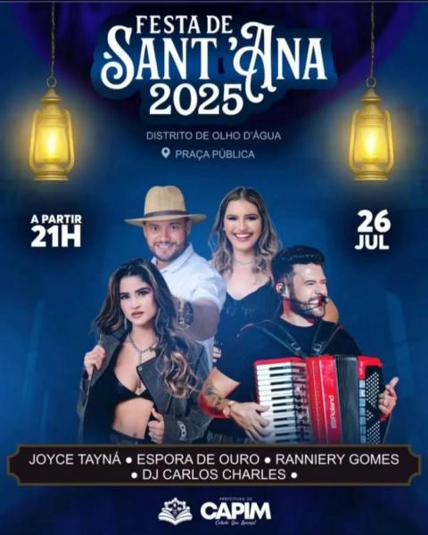 Joyce Tayná, Espora de Ouro, Ranniery Gomes e Djh Carlos Charles - Festa de Santana 2025