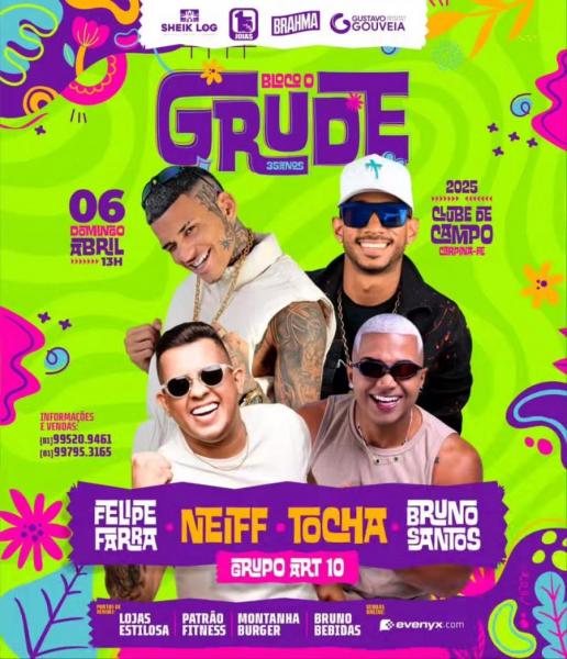 Neiff, Tocha, Felipe Farra e Bruno Santos - Bloco O Grude