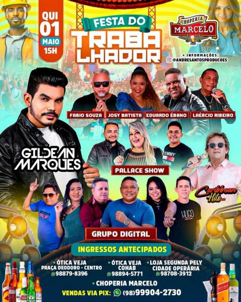 Grupo Digital, Palace Show, Fabiano Souza, Gildean Marques, Josy Batista e Eduardo Ébano - Festa do Trabalhador