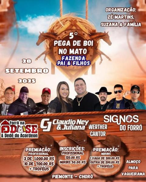 Claudio Ney & Juliana, Forró na Dose & Dedé do Acordeon e Signos do Forró - 5º Pega de Boi no Mato 2025