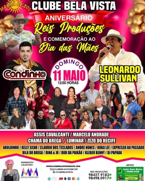 Condinho, Leonardo Sullivan, Assis Cavalcanti, Marcelo Andrade, Chama do Brega, Luminar e Zezo do Recife - Dia das Mães