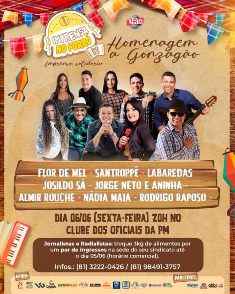 Flor de Mel, Santroppê, Labaredas, Josildo Sá, Jorge Neto & Aninha, Almir Rouche, Nádia Maia e Rodrigo Raposo - 22º Imprensa no Forró 2025