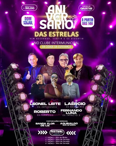 Leonel Leite, Laércio, Roberto e Fernando Luna - Aniversáio das Estrelas