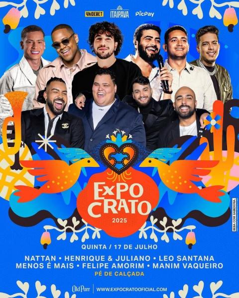 Nattan, Henrique & Juliano, Léo Santana, Menos é Mais, Felipe Amorim e Manim Vaqueiro - Expo Crato 2025