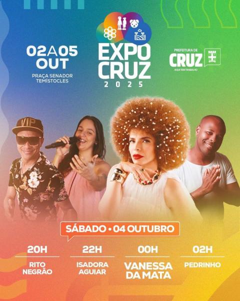Rito Negrão, Isadora Aguiar, Vanessa da MAta e Pedrinho - Expo Cruz 2025