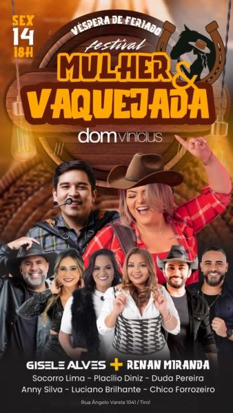 Gisele Alves, Renan Miranda, Socorro Lima, Placílio Diniz, Duda Pereira, Anny Silva, Luciano Brilhante e Chico Forrozeiro - Festival Mulher & Vaquejada