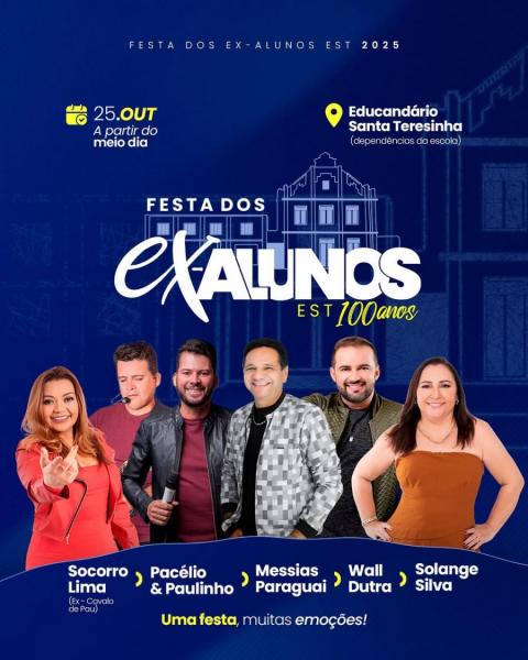 Socorro Lima, Pacélio & Paulinho, Messias Paraguai, Wall Dutra e Solange Silva - Festa dos Ex-Alunos - 100 anos