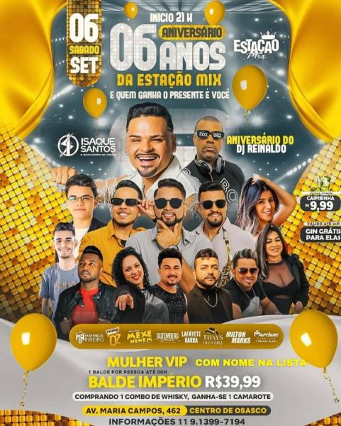 Isaque Santos, Matheus Ribeiro, Piseiro de Oz, Forrozão Mexe Nenen, Gutemberg Vianna e Lafayete Garra